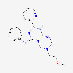 2-(2-methoxyethyl)-6-(pyridin-2-yl)-2,3,4,6-tetrahydro-1H-benzo[4,5]imidazo[1,2-a][1,3,5]triazino[1,2-c][1,3,5]triazine - 