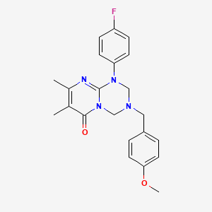1-(4-fluorophenyl)-3-(4-methoxybenzyl)-7,8-dimethyl-1,2,3,4-tetrahydro-6H-pyrimido[1,2-a][1,3,5]triazin-6-one - 
