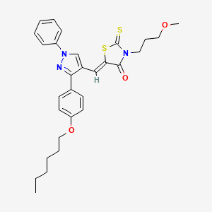(5Z)-5-({3-[4-(hexyloxy)phenyl]-1-phenyl-1H-pyrazol-4-yl}methylidene)-3-(3-methoxypropyl)-2-thioxo-1,3-thiazolidin-4-one - 