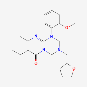 7-ethyl-1-(2-methoxyphenyl)-8-methyl-3-(tetrahydrofuran-2-ylmethyl)-1,2,3,4-tetrahydro-6H-pyrimido[1,2-a][1,3,5]triazin-6-one - 