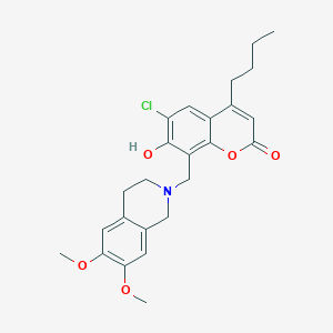 4-butyl-6-chloro-8-[(6,7-dimethoxy-3,4-dihydroisoquinolin-2(1H)-yl)methyl]-7-hydroxy-2H-chromen-2-one - 