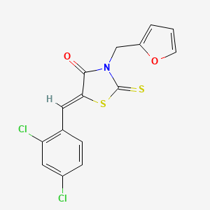 (5Z)-5-(2,4-dichlorobenzylidene)-3-(furan-2-ylmethyl)-2-thioxo-1,3-thiazolidin-4-one - 