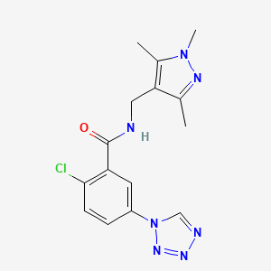 2-chloro-5-(1H-1,2,3,4-tetraazol-1-yl)-N-[(1,3,5-trimethyl-1H-pyrazol-4-yl)methyl]benzamide - 