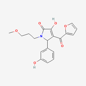(4E)-4-[furan-2-yl(hydroxy)methylidene]-5-(3-hydroxyphenyl)-1-(3-methoxypropyl)pyrrolidine-2,3-dione - 