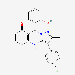 3-(4-Chlorophenyl)-9-(2-hydroxyphenyl)-2-methyl-5,6,7,9-tetrahydropyrazolo[5,1-b]quinazolin-8-ol - 