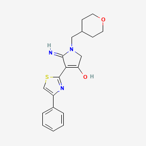 5-imino-4-(4-phenyl-1,3-thiazol-2-yl)-1-(tetrahydro-2H-pyran-4-ylmethyl)-2,5-dihydro-1H-pyrrol-3-ol - 