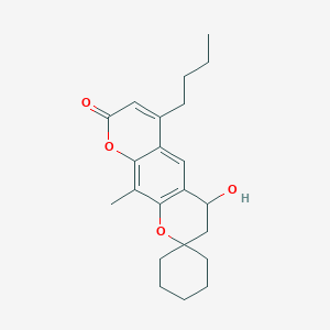 6'-butyl-4'-hydroxy-10'-methyl-3',4'-dihydro-8'H-spiro[cyclohexane-1,2'-pyrano[3,2-g]chromen]-8'-one - 