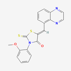 (5Z)-3-(2-methoxyphenyl)-5-(quinoxalin-5-ylmethylidene)-2-thioxo-1,3-thiazolidin-4-one - 