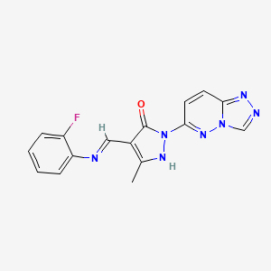 (4E)-4-{[(2-fluorophenyl)amino]methylidene}-5-methyl-2-([1,2,4]triazolo[4,3-b]pyridazin-6-yl)-2,4-dihydro-3H-pyrazol-3-one - 