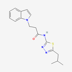 3-(1H-indol-1-yl)-N-[(2Z)-5-(2-methylpropyl)-1,3,4-thiadiazol-2(3H)-ylidene]propanamide - 