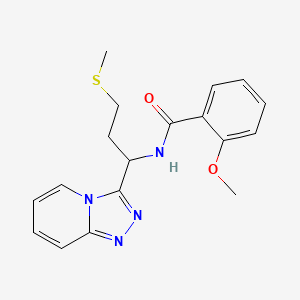 2-methoxy-N-[3-(methylsulfanyl)-1-([1,2,4]triazolo[4,3-a]pyridin-3-yl)propyl]benzamide - 