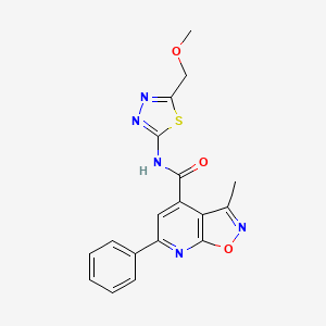 N-[(2E)-5-(methoxymethyl)-1,3,4-thiadiazol-2(3H)-ylidene]-3-methyl-6-phenyl[1,2]oxazolo[5,4-b]pyridine-4-carboxamide - 