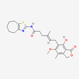 (E)-6-(4-hydroxy-6-methoxy-7-methyl-3-oxo-1,3-dihydroisobenzofuran-5-yl)-4-methyl-N-(5,6,7,8-tetrahydro-4H-cyclohepta[d]thiazol-2-yl)hex-4-enamide - 
