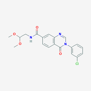 3-(3-chlorophenyl)-N-(2,2-dimethoxyethyl)-4-oxo-3,4-dihydroquinazoline-7-carboxamide - 