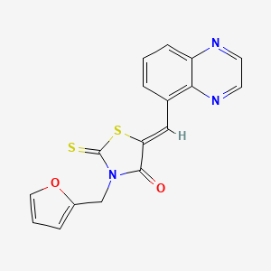 (5Z)-3-(furan-2-ylmethyl)-5-(quinoxalin-5-ylmethylidene)-2-thioxo-1,3-thiazolidin-4-one - 