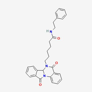 6-(5,11-dioxo-6a,11-dihydroisoindolo[2,1-a]quinazolin-6(5H)-yl)-N-(2-phenylethyl)hexanamide - 