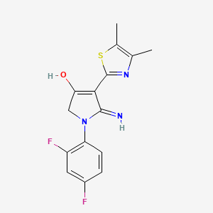 5-amino-1-(2,4-difluorophenyl)-4-(4,5-dimethyl-1,3-thiazol-2-yl)-1,2-dihydro-3H-pyrrol-3-one - 
