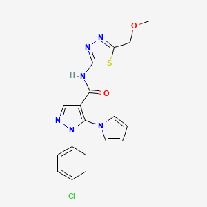 1-(4-chlorophenyl)-N-[(2E)-5-(methoxymethyl)-1,3,4-thiadiazol-2(3H)-ylidene]-5-(1H-pyrrol-1-yl)-1H-pyrazole-4-carboxamide - 