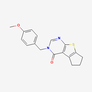 11-[(4-Methoxyphenyl)methyl]-7-thia-9,11-diazatricyclo[6.4.0.0^{2,6}]dodeca-1(8),2(6),9-trien-12-one - 