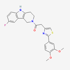 2-[2-(3,4-dimethoxyphenyl)-1,3-thiazol-4-yl]-1-(8-fluoro-1,3,4,5-tetrahydro-2H-pyrido[4,3-b]indol-2-yl)ethanone - 