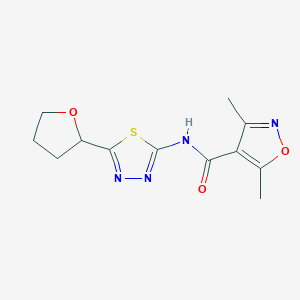 3,5-dimethyl-N-(5-(tetrahydrofuran-2-yl)-1,3,4-thiadiazol-2-yl)isoxazole-4-carboxamide - 