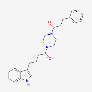 4-(1H-indol-3-yl)-1-[4-(3-phenylpropanoyl)piperazin-1-yl]butan-1-one - 