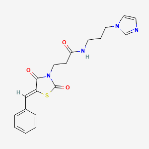 3-[(5Z)-5-benzylidene-2,4-dioxo-1,3-thiazolidin-3-yl]-N-[3-(1H-imidazol-1-yl)propyl]propanamide - 