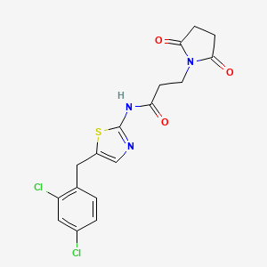 N-[5-(2,4-dichlorobenzyl)-1,3-thiazol-2-yl]-3-(2,5-dioxopyrrolidin-1-yl)propanamide - 