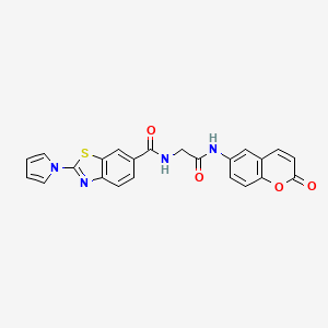 N-{2-oxo-2-[(2-oxo-2H-chromen-6-yl)amino]ethyl}-2-(1H-pyrrol-1-yl)-1,3-benzothiazole-6-carboxamide - 