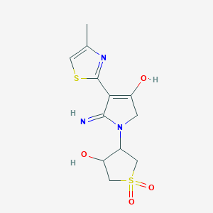 1-(4-hydroxy-1,1-dioxidotetrahydrothiophen-3-yl)-5-imino-4-(4-methyl-1,3-thiazol-2-yl)-2,5-dihydro-1H-pyrrol-3-ol - 