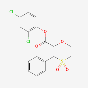 2,4-Dichlorophenyl 3-phenyl-5,6-dihydro-1,4-oxathiine-2-carboxylate 4,4-dioxide - 