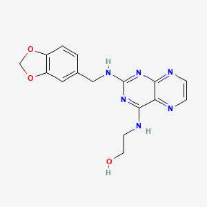 2-({2-[(1,3-Benzodioxol-5-ylmethyl)amino]pteridin-4-yl}amino)ethanol - 