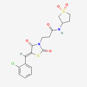 3-[(5Z)-5-(2-chlorobenzylidene)-2,4-dioxo-1,3-thiazolidin-3-yl]-N-(1,1-dioxidotetrahydrothiophen-3-yl)propanamide - 