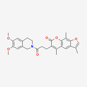 6-[3-(6,7-dimethoxy-3,4-dihydroisoquinolin-2(1H)-yl)-3-oxopropyl]-3,5,9-trimethyl-7H-furo[3,2-g]chromen-7-one - 