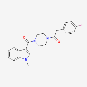 2-(4-fluorophenyl)-1-{4-[(1-methyl-1H-indol-3-yl)carbonyl]piperazin-1-yl}ethanone - 