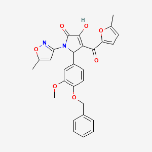 (4E)-5-[4-(benzyloxy)-3-methoxyphenyl]-4-[hydroxy(5-methylfuran-2-yl)methylidene]-1-(5-methyl-1,2-oxazol-3-yl)pyrrolidine-2,3-dione - 
