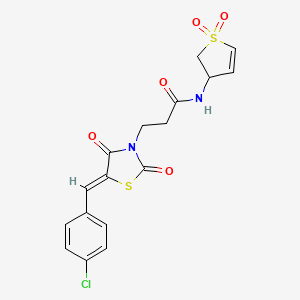 3-[(5Z)-5-(4-chlorobenzylidene)-2,4-dioxo-1,3-thiazolidin-3-yl]-N-(1,1-dioxido-2,3-dihydrothiophen-3-yl)propanamide - 