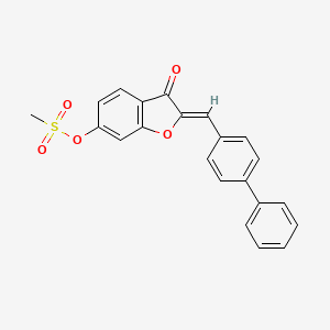 (2Z)-2-(biphenyl-4-ylmethylidene)-3-oxo-2,3-dihydro-1-benzofuran-6-yl methanesulfonate - 