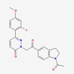 2-[2-(1-acetyl-2,3-dihydro-1H-indol-5-yl)-2-oxoethyl]-6-(2-fluoro-4-methoxyphenyl)pyridazin-3(2H)-one - 