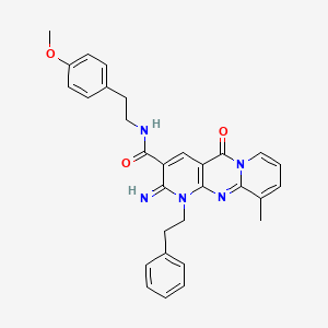 6-imino-N-[2-(4-methoxyphenyl)ethyl]-11-methyl-2-oxo-7-(2-phenylethyl)-1,7,9-triazatricyclo[8.4.0.03,8]tetradeca-3(8),4,9,11,13-pentaene-5-carboxamide - 