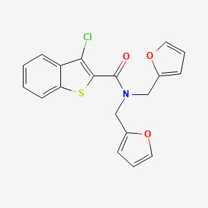 3-chloro-N,N-bis(furan-2-ylmethyl)-1-benzothiophene-2-carboxamide - 