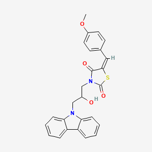 (5E)-3-[3-(9H-carbazol-9-yl)-2-hydroxypropyl]-5-(4-methoxybenzylidene)-1,3-thiazolidine-2,4-dione - 