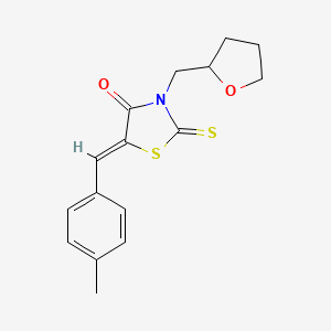 (5Z)-5-(4-methylbenzylidene)-3-(tetrahydrofuran-2-ylmethyl)-2-thioxo-1,3-thiazolidin-4-one - 