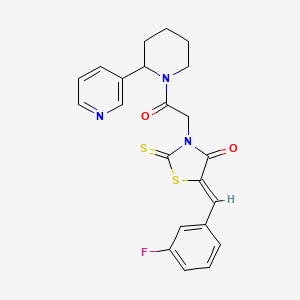 (5Z)-5-(3-fluorobenzylidene)-3-{2-oxo-2-[2-(pyridin-3-yl)piperidin-1-yl]ethyl}-2-thioxo-1,3-thiazolidin-4-one - 