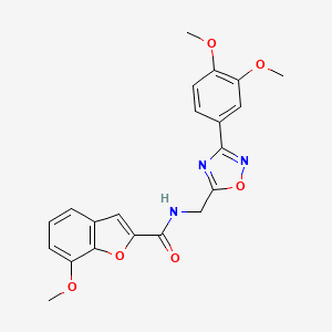 N-{[3-(3,4-dimethoxyphenyl)-1,2,4-oxadiazol-5-yl]methyl}-7-methoxy-1-benzofuran-2-carboxamide - 