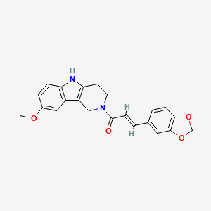 (2E)-3-(1,3-benzodioxol-5-yl)-1-(8-methoxy-1,3,4,5-tetrahydro-2H-pyrido[4,3-b]indol-2-yl)prop-2-en-1-one - 