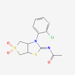 (Z)-N-(3-(2-chlorophenyl)-5,5-dioxidotetrahydrothieno[3,4-d]thiazol-2(3H)-ylidene)acetamide - 