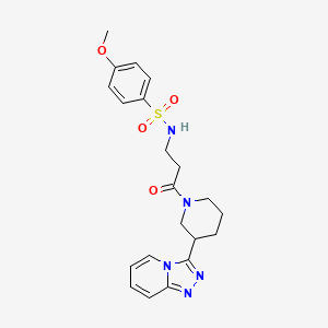 4-methoxy-N-{3-oxo-3-[3-([1,2,4]triazolo[4,3-a]pyridin-3-yl)piperidin-1-yl]propyl}benzenesulfonamide - 