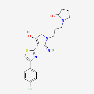 1-(3-{3-[4-(4-chlorophenyl)-1,3-thiazol-2-yl]-4-hydroxy-2-imino-2,5-dihydro-1H-pyrrol-1-yl}propyl)pyrrolidin-2-one - 