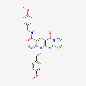 6-imino-7-[2-(4-methoxyphenyl)ethyl]-N-[(4-methoxyphenyl)methyl]-2-oxo-1,7,9-triazatricyclo[8.4.0.03,8]tetradeca-3(8),4,9,11,13-pentaene-5-carboxamide - 